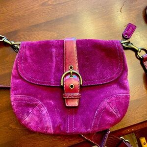 Coach crossbody suede bag